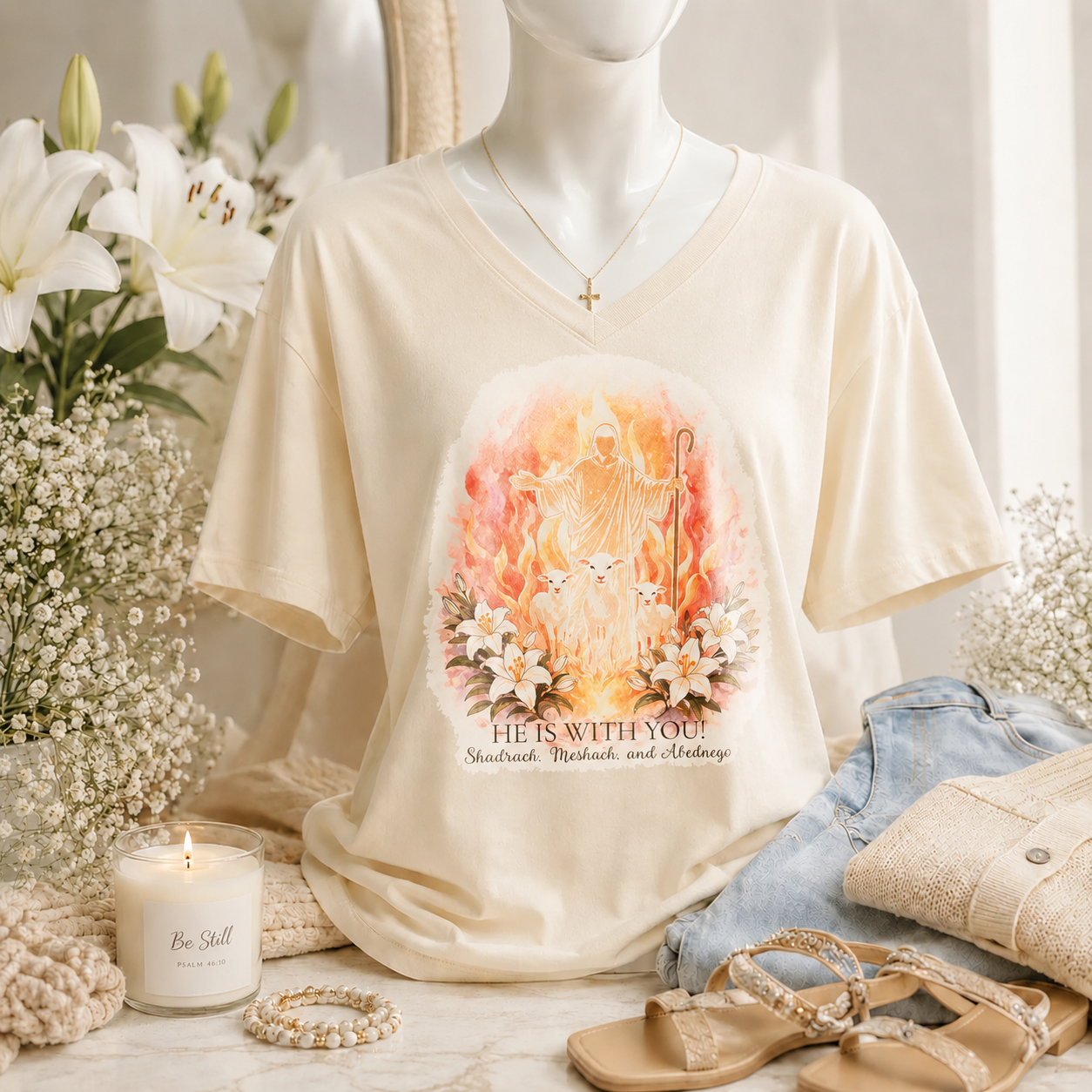 He is With You Women's Faith Shirt