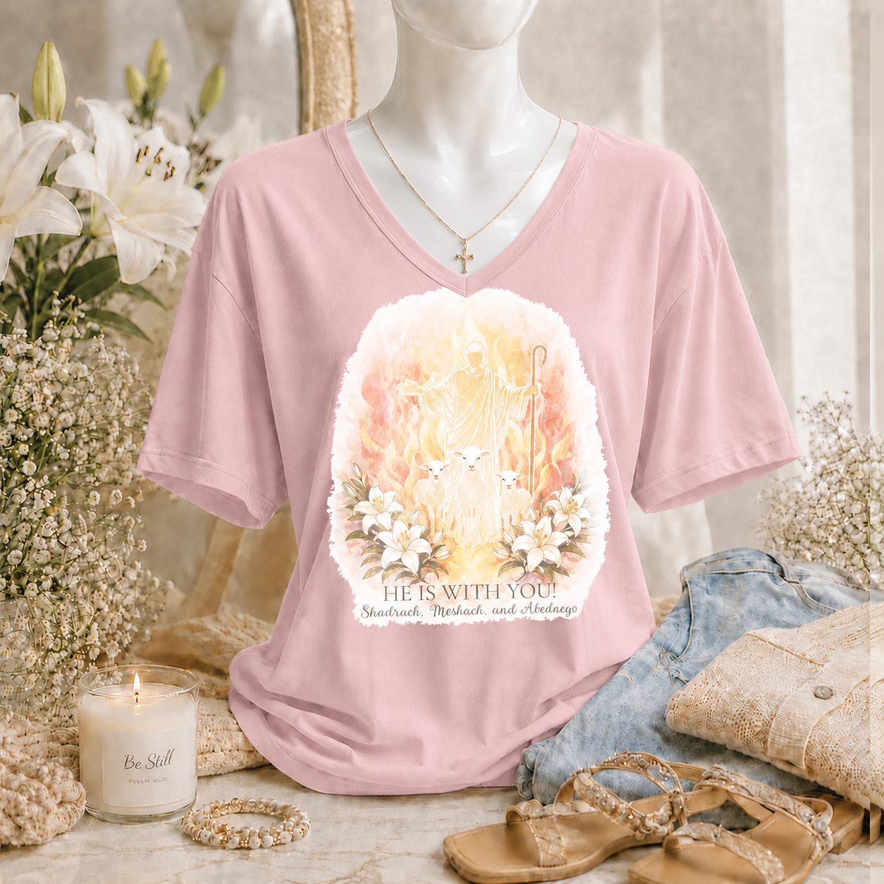 He is With You Women's Faith Shirt