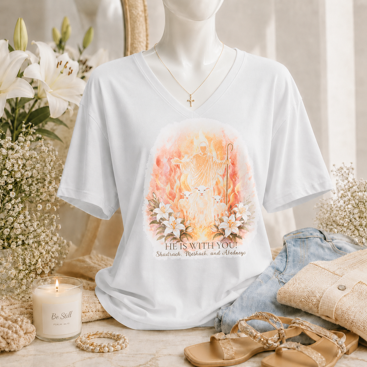 He is With You Women's Faith Shirt