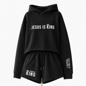 Jesus Is King Cropped Hoodie & Shorts Set - Image 7