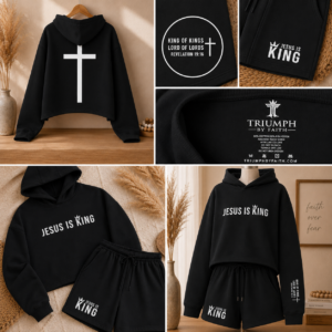 Jesus Is King Cropped Hoodie & Shorts Set - Image 10