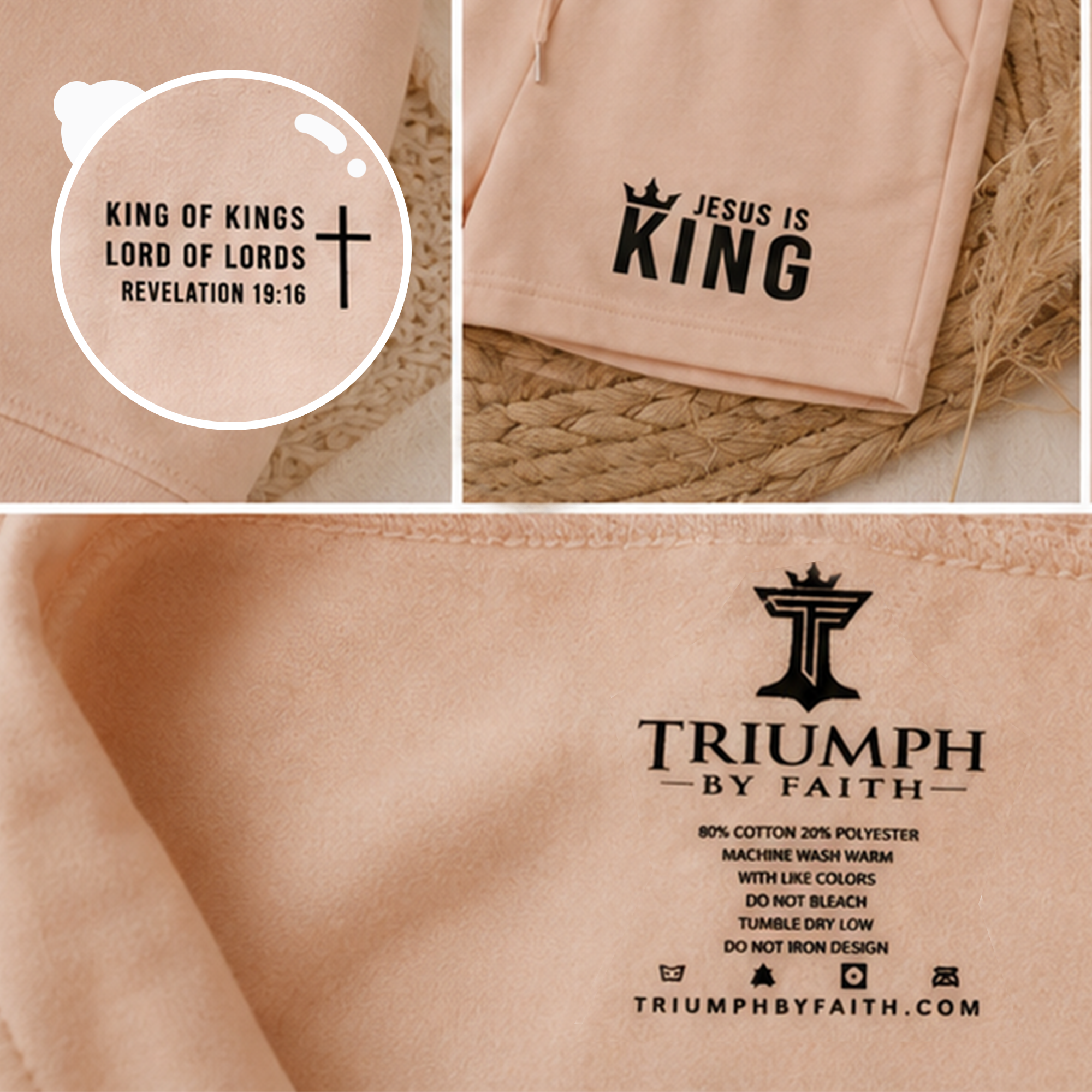 Jesus Is King - Blush - Details Zoom