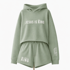 Jesus Is King Cropped Hoodie & Shorts Set - Image 9