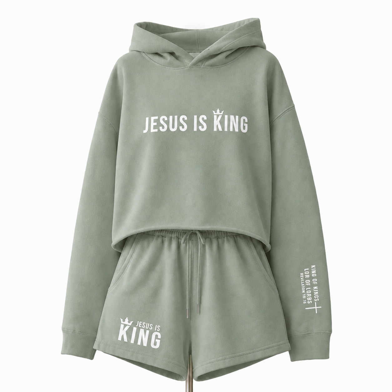 Jesus Is King - Sage - Full Front Mockup