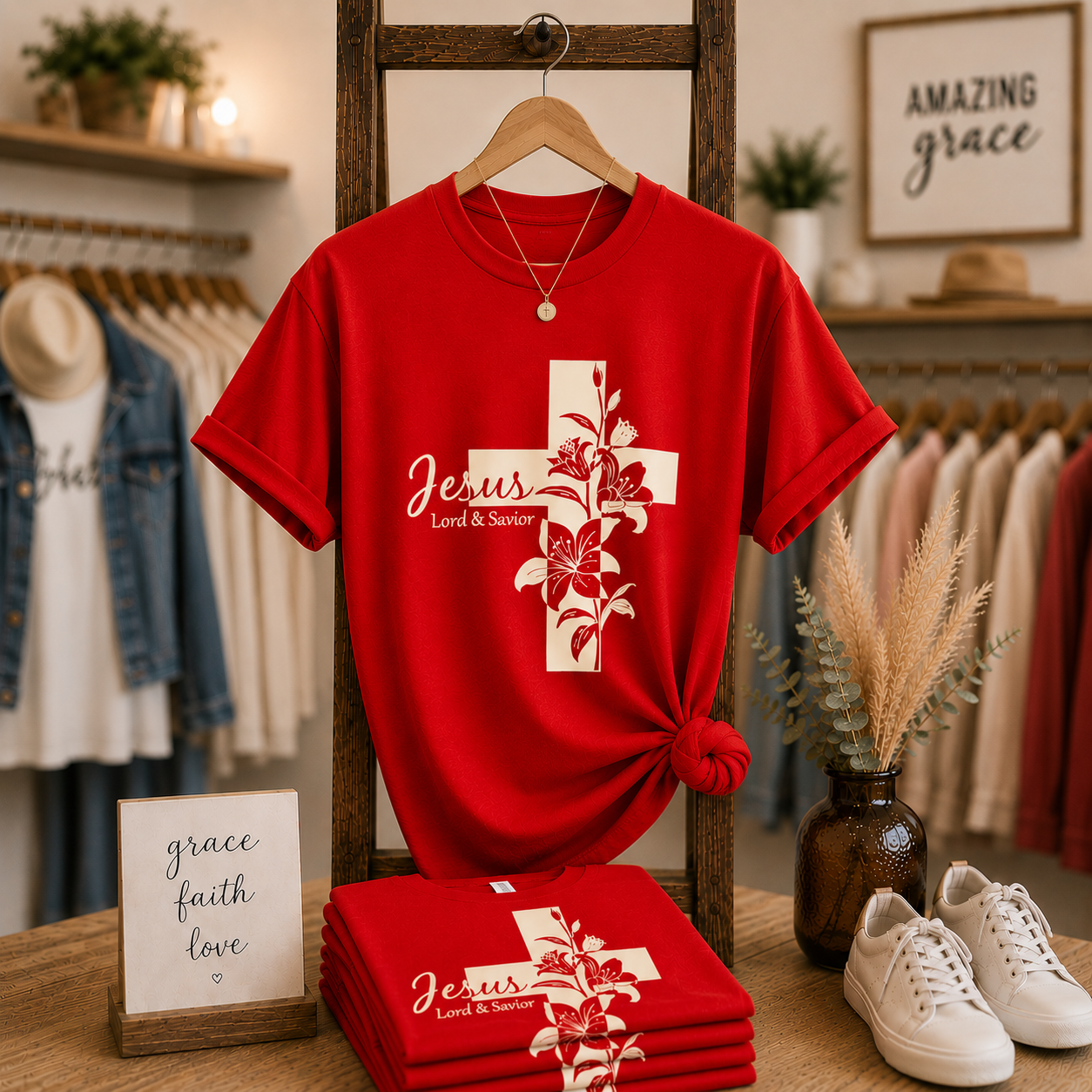 Jesus Lily Cross | Christian Shirt