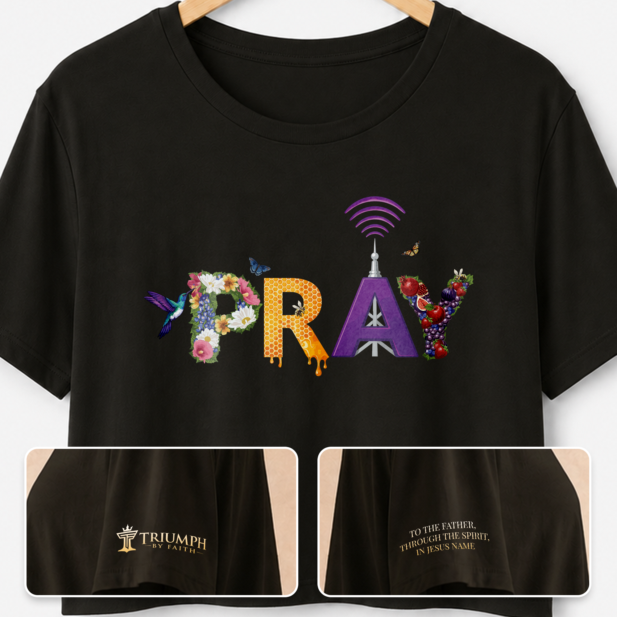 Pray Women's Cropped Flowy Faith Shirt