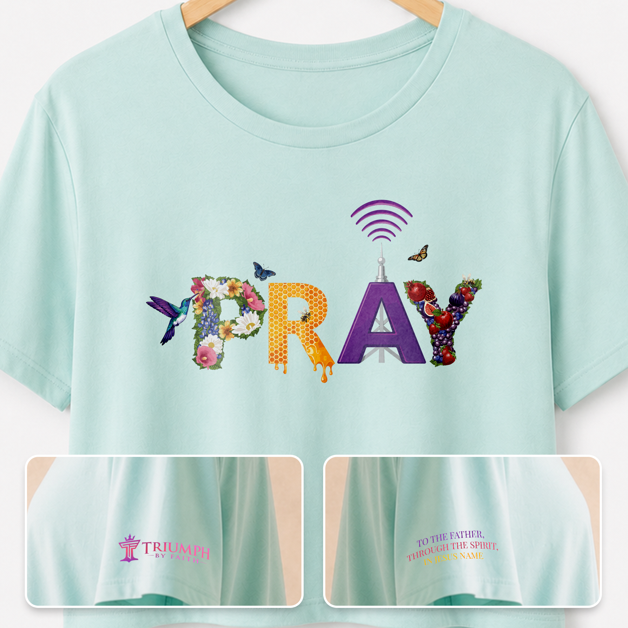 Pray Women's Cropped Flowy Faith Shirt