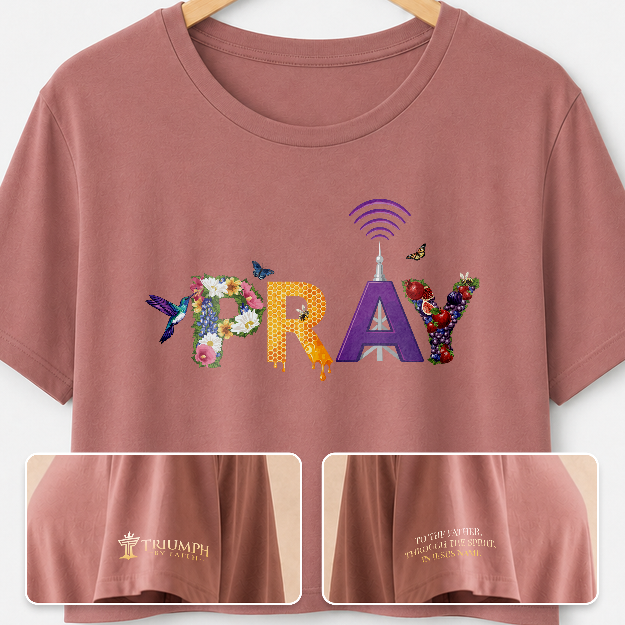 Pray Women's Cropped Flowy Faith Shirt