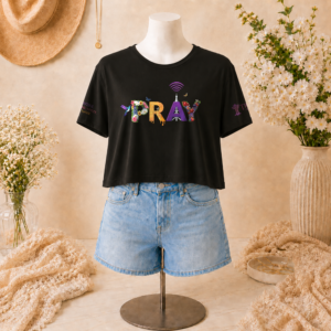Pray Women's Cropped Flowy Faith Shirt - Image 3